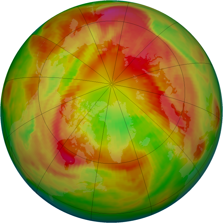 Arctic ozone map for 05 March 1982